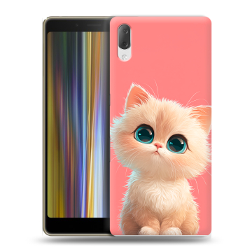 Пластиковый чехол на Sony Xperia L3 с принтом Розовый котенок Пластиковый чехол на Sony Xperia L3 с принтом Розовый котенок