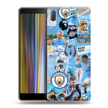 Пластиковый чехол на Sony Xperia L3 с принтом Man City Манчестер Сити