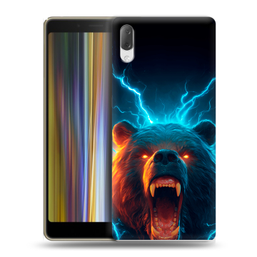Пластиковый чехол на Sony Xperia L3 с принтом Медведь
