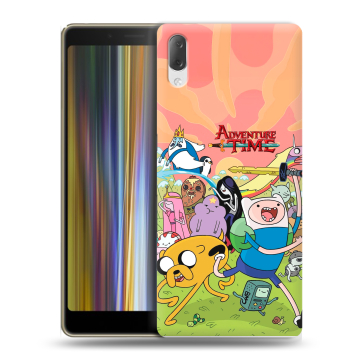 Пластиковый чехол на Sony Xperia L3 с принтом Adventure time Время приключений