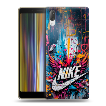 Пластиковый чехол на Sony Xperia L3 с принтом Nike Найк