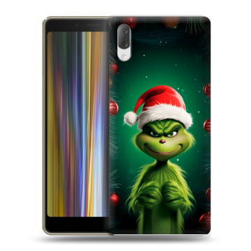 Пластиковый чехол на Sony Xperia L3 с принтом Гринч Новый год Рождество
