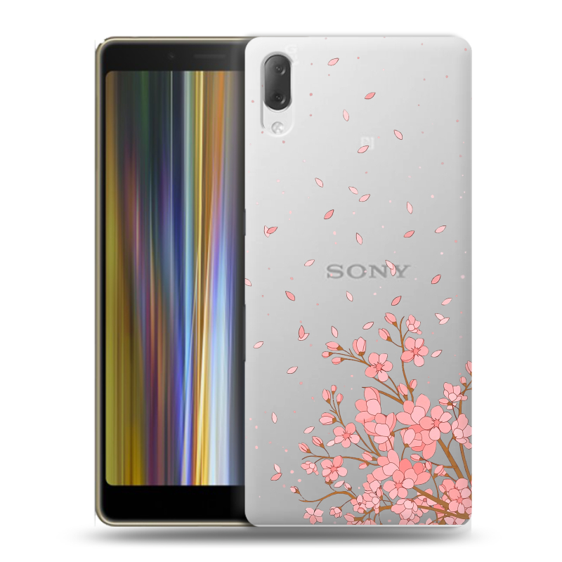 Пластиковый чехол на Sony Xperia L3 с принтом Ветка сакуры Пластиковый чехол на Sony Xperia L3 с принтом Ветка сакуры