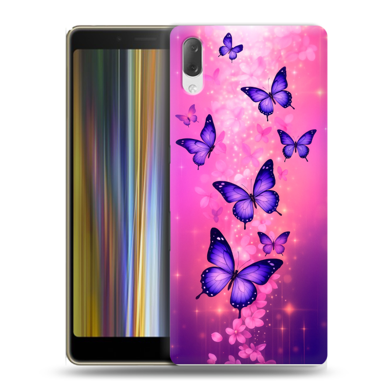 Пластиковый чехол на Sony Xperia L3 с принтом Бабочки Пластиковый чехол на Sony Xperia L3 с принтом Бабочки