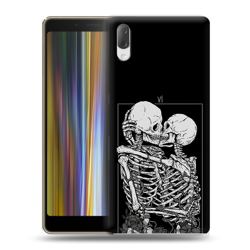 Пластиковый чехол на Sony Xperia L3 с принтом Поцелуй скелетов Пластиковый чехол на Sony Xperia L3 с принтом Поцелуй скелетов