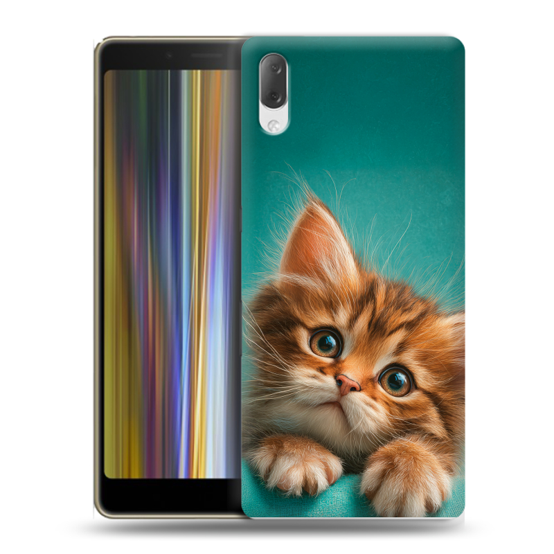 Пластиковый чехол на Sony Xperia L3 с принтом котенок Пластиковый чехол на Sony Xperia L3 с принтом котенок