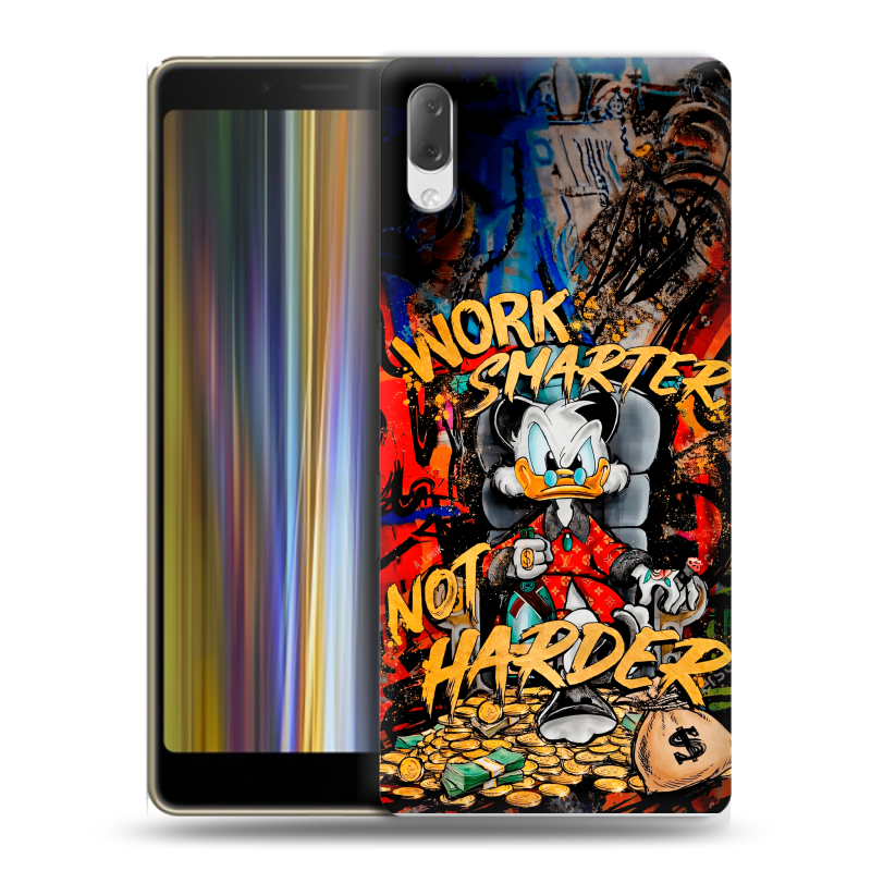 Пластиковый чехол на Sony Xperia L3 с принтом Дональд Дак Деньги Пластиковый чехол на Sony Xperia L3 с принтом Дональд Дак Деньги