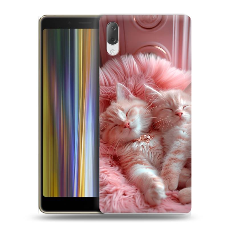 Пластиковый чехол на Sony Xperia L3 с принтом котята котики Пластиковый чехол на Sony Xperia L3 с принтом котята котики