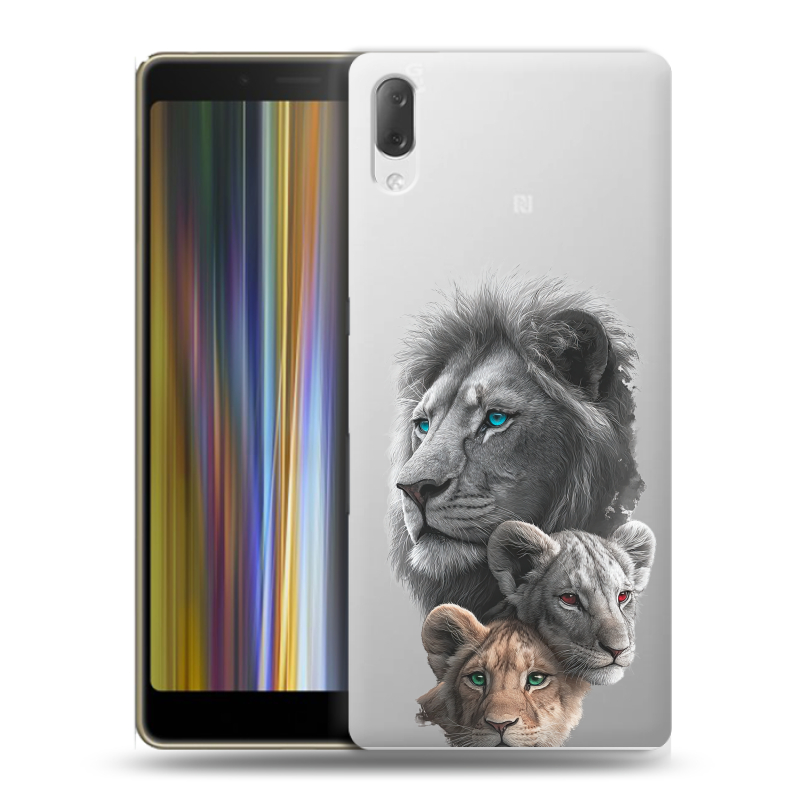 Пластиковый чехол на Sony Xperia L3 с принтом Львы Пластиковый чехол на Sony Xperia L3 с принтом Львы
