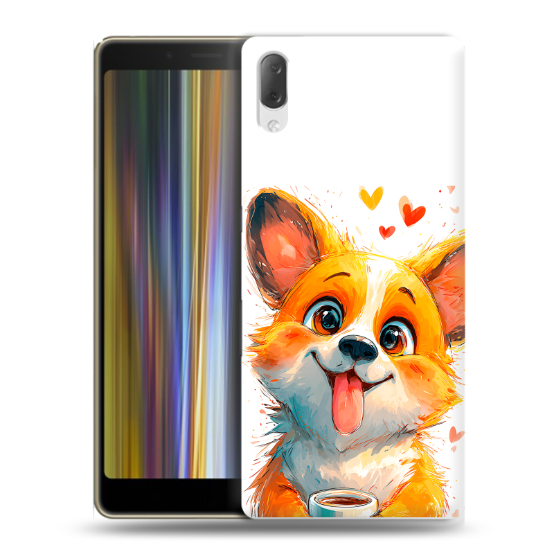 Пластиковый чехол на Sony Xperia L3 с принтом корги Пластиковый чехол на Sony Xperia L3 с принтом корги