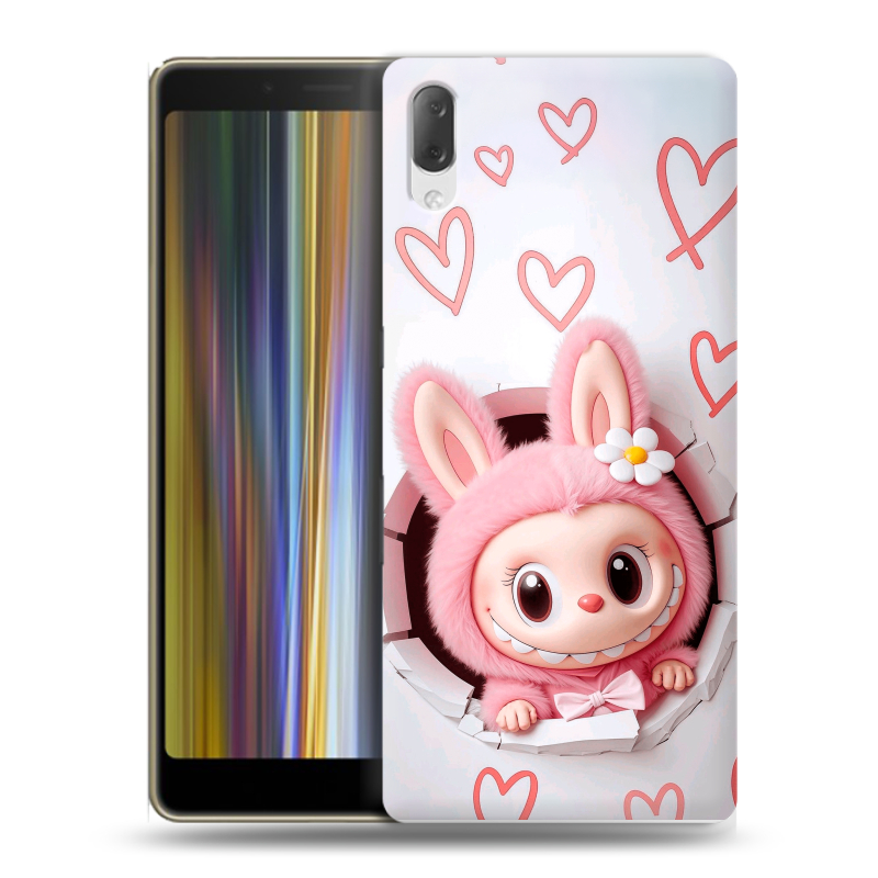 Пластиковый чехол на Sony Xperia L3 с принтом Labubu Лабубу Пластиковый чехол на Sony Xperia L3 с принтом Labubu Лабубу