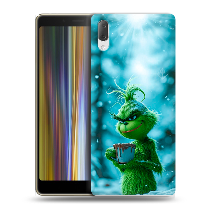 Пластиковый чехол на Sony Xperia L3 с принтом Новый год гринч Пластиковый чехол на Sony Xperia L3 с принтом Новый год гринч