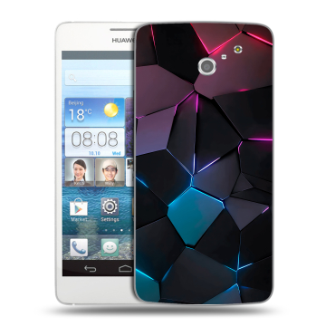 Пластиковый чехол на Huawei Ascend D2 с принтом Геометрия неона Пластиковый чехол на Huawei Ascend D2 с принтом Геометрия неона
