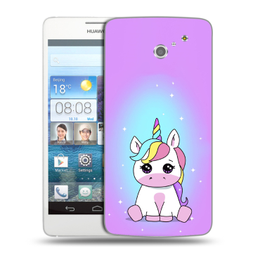 Пластиковый чехол на Huawei Ascend D2 с принтом Единорог Пластиковый чехол на Huawei Ascend D2 с принтом Единорог
