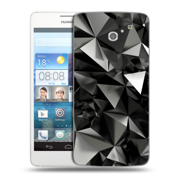 Пластиковый чехол на Huawei Ascend D2 с принтом Черные кристаллы Пластиковый чехол на Huawei Ascend D2 с принтом Черные кристаллы