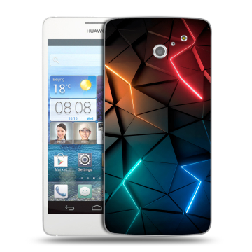 Пластиковый чехол на Huawei Ascend D2 с принтом Абстракция неон Пластиковый чехол на Huawei Ascend D2 с принтом Абстракция неон
