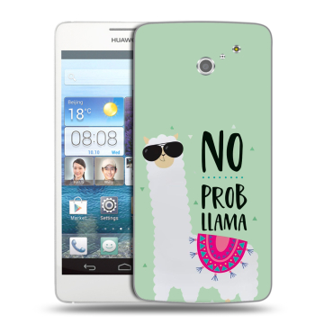 Пластиковый чехол на Huawei Ascend D2 с принтом Лама Пластиковый чехол на Huawei Ascend D2 с принтом Лама