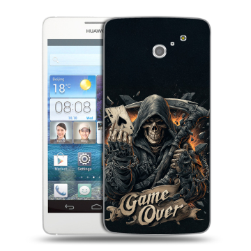 Пластиковый чехол на Huawei Ascend D2 с принтом Скелет карты Пластиковый чехол на Huawei Ascend D2 с принтом Скелет карты
