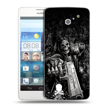 Пластиковый чехол на Huawei Ascend D2 с принтом Скелет Пластиковый чехол на Huawei Ascend D2 с принтом Скелет