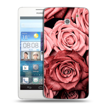 Пластиковый чехол на Huawei Ascend D2 с принтом Цветы розы Пластиковый чехол на Huawei Ascend D2 с принтом Цветы розы