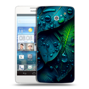 Пластиковый чехол на Huawei Ascend D2 с принтом Листья Пластиковый чехол на Huawei Ascend D2 с принтом Листья