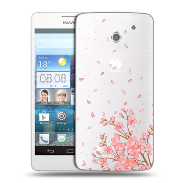 Пластиковый чехол на Huawei Ascend D2 с принтом Ветка сакуры Пластиковый чехол на Huawei Ascend D2 с принтом Ветка сакуры