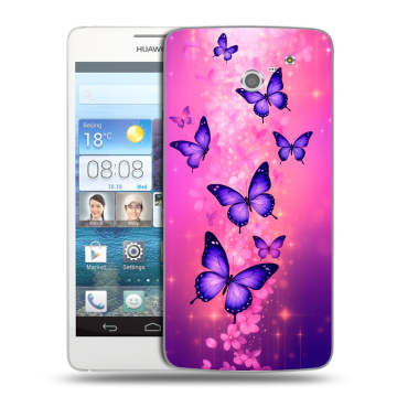Пластиковый чехол на Huawei Ascend D2 с принтом Бабочки Пластиковый чехол на Huawei Ascend D2 с принтом Бабочки