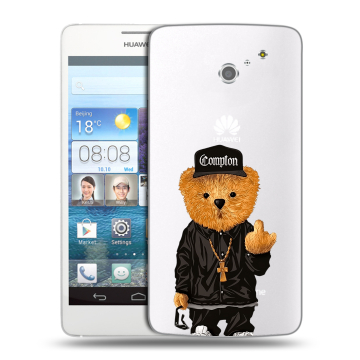 Пластиковый чехол на Huawei Ascend D2 с принтом Мишка Пластиковый чехол на Huawei Ascend D2 с принтом Мишка