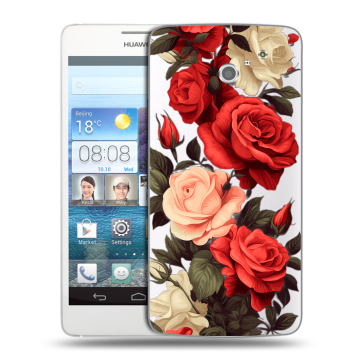 Пластиковый чехол на Huawei Ascend D2 с принтом Розы Пластиковый чехол на Huawei Ascend D2 с принтом Розы