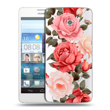Пластиковый чехол на Huawei Ascend D2 с принтом Розы Пластиковый чехол на Huawei Ascend D2 с принтом Розы