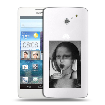 Пластиковый чехол на Huawei Ascend D2 с принтом Мона Лиза Пластиковый чехол на Huawei Ascend D2 с принтом Мона Лиза