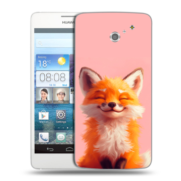 Пластиковый чехол на Huawei Ascend D2 с принтом милая лиса Пластиковый чехол на Huawei Ascend D2 с принтом милая лиса