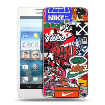 Пластиковый чехол на Huawei Ascend D2 с принтом Найк Nike яркий Пластиковый чехол на Huawei Ascend D2 с принтом Найк Nike яркий