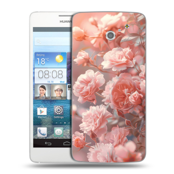 Пластиковый чехол на Huawei Ascend D2 с принтом Розовые розы Пластиковый чехол на Huawei Ascend D2 с принтом Розовые розы
