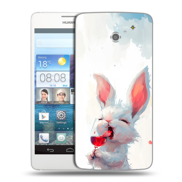 Пластиковый чехол на Huawei Ascend D2 с принтом кролик зайчик Пластиковый чехол на Huawei Ascend D2 с принтом кролик зайчик