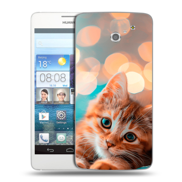 Пластиковый чехол на Huawei Ascend D2 с принтом котик Пластиковый чехол на Huawei Ascend D2 с принтом котик