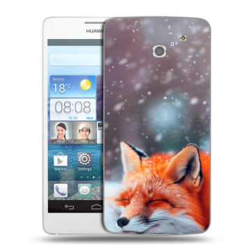 Пластиковый чехол на Huawei Ascend D2 с принтом лиса Пластиковый чехол на Huawei Ascend D2 с принтом лиса