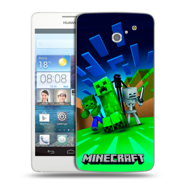 Пластиковый чехол на Huawei Ascend D2 с принтом Майнкрафт Пластиковый чехол на Huawei Ascend D2 с принтом Майнкрафт