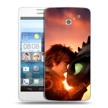 Пластиковый чехол на Huawei Ascend D2 с принтом Как приручить дракона Пластиковый чехол на Huawei Ascend D2 с принтом Как приручить дракона