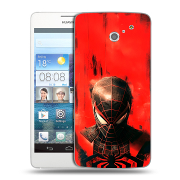 Пластиковый чехол на Huawei Ascend D2 с принтом человек паук spiderman Пластиковый чехол на Huawei Ascend D2 с принтом человек паук spiderman