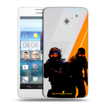 Пластиковый чехол на Huawei Ascend D2 с принтом Контер страйк Counter strike Пластиковый чехол на Huawei Ascend D2 с принтом Контер страйк Counter strike