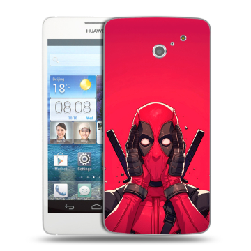 Пластиковый чехол на Huawei Ascend D2 с принтом Дедпул Deadpool Пластиковый чехол на Huawei Ascend D2 с принтом Дедпул Deadpool