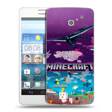 Пластиковый чехол на Huawei Ascend D2 с принтом Майнкрафт Minecraft Пластиковый чехол на Huawei Ascend D2 с принтом Майнкрафт Minecraft