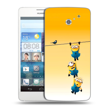 Пластиковый чехол на Huawei Ascend D2 с принтом Миньоны Пластиковый чехол на Huawei Ascend D2 с принтом Миньоны