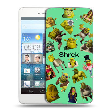 Пластиковый чехол на Huawei Ascend D2 с принтом Шрек Shrek