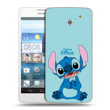 Пластиковый чехол на Huawei Ascend D2 с принтом Лило и Стич