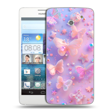Пластиковый чехол на Huawei Ascend D2 с принтом Бабочки