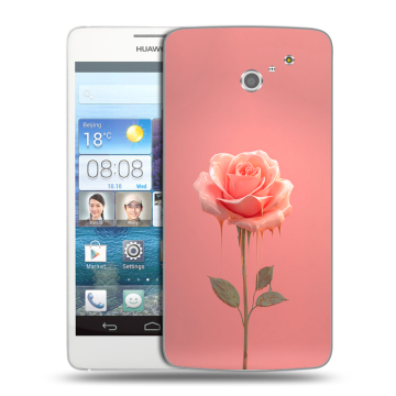Пластиковый чехол на Huawei Ascend D2 с принтом Розовая роза