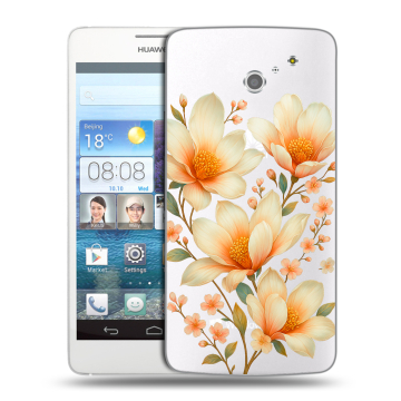 Пластиковый чехол на Huawei Ascend D2 с принтом Цветы