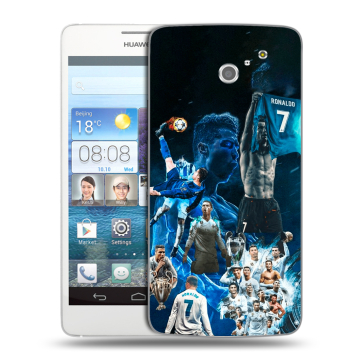 Пластиковый чехол на Huawei Ascend D2 с принтом Реал Роналдо Пластиковый чехол на Huawei Ascend D2 с принтом Реал Роналдо